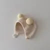 Gorro para Niños Estilo Coreano Niño y Niña Sombrero de Felpa Otoño e Invierno Caliente para Bebé Protección para los Oídos Gorro de Lana Tejido Lindo