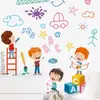 Adesivos de Parede de Aprendizagem Infantil Transfronteiriços, Suprimentos de Decoração para Quarto Infantil Adequados para Paredes de Fundo de Jardim de Infância e Quarto de Bebê, Pvc