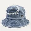 Sombrero de Cubo de Mezclilla Jhmy Versión Coreana para Mujer, Look Versátil y Natural Estilo Urbano, Sombrero de Cubo Adelgazante para Hombre, Moderno