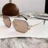 Gafas de sol sin montura de nuevo estilo con bordes cortados, Gafas poligonales de moda europea y americana para mujer, Gafas de moda callejera trendy