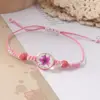 Flores secas, flores preservadas, pulseira de flor de pessegueiro e gipsofila, flores em cordão de cera bicolor colorido de vidro, joias para transmissão ao vivo transfronteiriça atacado