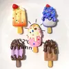Brinquedo de Sorvete de Frutas de Chocolate Simulado DIY Artesanal Chaveiro de Celular Pingente de Bolsa Acessórios de Decoração para Copo d'Água
