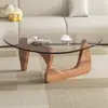 Mesa de centro de vidro, móvel para sala de estar, adequado para apartamentos pequenos, design moderno e minimalista, estilo de luxo leve, design nórdico, mesa de centro criativa e moderna