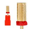 Cabezal cilíndrico de acero de tungsteno chapado en oro, nuevo de fábrica, para esmalte de uñas con dientes rectos, herramienta para quitar uñas con cabezal de pulido de acero de tungsteno