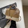 Bolsa de Ombro Feminina Tendência de Nicho Outono e Inverno 2024 Nova Moda Padrão Trançado Simples Versátil Transversal Pequena Quadrada Cross-Border