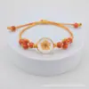 Venta directa de fábrica de nuevas pulseras de cuentas de cerámica Jingde de flor de cerezo y narciso, pulseras tejidas a mano con cuentas y accesorios