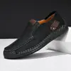 Zapatos de Hombre cosidos a mano para Amazon Zapatos Casuales para Conducir Mocasines sin cordones de Cuero para Hombre de corte bajo talla extra
