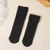 Meias de Neve com Forro de Lã Base Espessa Meias de Dormir Outono e Inverno Meias Quentes da Lua Femininas Meia Cano Médio Maillard Meias de Chão para Casa