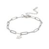 Venta Caliente Transfronteriza Directa de Fábrica Corte Acero de Titanio Estrella de Cinco Puntas Colgante Cadena Soldada Pulsera Pulsera de Acero Inoxidable para Hombres y Mujeres