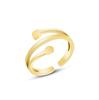 Anillo de acero de titanio chapado en oro real de 18 quilates, estilo coreano, con apertura irregular y no ajustable, joyería A267.