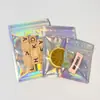 Bolsa autosellante de láser Bolsa de hueso de sellado de colores translúcidos para joyería Bolsa de embalaje flash arcoíris Yin y Yang Bolsa de sellado brillante