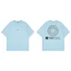 Camiseta Casual Unisex de Manga Curta Marca Tendência Cruzada Pedra Casal Retro Americano Caimento Solto