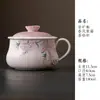 Serie de Tazas de Cerámica Pintadas a Mano con Color Bajo Esmalte para Té y Café, para Uso en Oficina y Hogar, Taza con Infusor de Té y Asa, Taza Grande