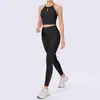 Conjunto de Ropa de Pilates y Yoga Europeo y Americano, Conjunto de Dos Piezas de Malla Deportiva Ajustada de Secado Rápido Rosa de Alta Gama y Pantalones Largos