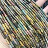 4X13Mm Tubo Piedra Natural Línea Verde Pino Cilíndrico Tubular Cuentas Tubo Piedra Semipreciosa Cuentas Cuentas