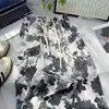Calça de Seda Gelo Estampada Estilo Chinês para Mulheres, Calça de Seda Gelo de Perna Larga Pintura a Tinta de Verão, Calça Reta Solta Emagrecimento Comprimento Total