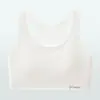 Sutiã estilo regata sem costura para meninas em desenvolvimento, versão plus size, com bojo fixo à prova de impacto para esportes, roupa íntima estudantil confortável e respirável