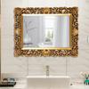Espejo de baño retro tallado estilo americano espejo de baño cuadrado para pared chimenea pasillo espejo decorativo colgante espejo de baño