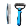 Peine desenredante para mascotas transfronterizo, Cuchillo desenredante para perros y gatos, Peine de acero inoxidable, Peine para eliminar pelo, Peine desenredante y de aseo, Suministros de limpieza para mascotas