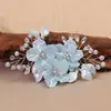 Acessórios de cabelo de noiva mais vendidos transfronteiriços, tiara de flor de pérola, pente de cabelo feito à mão, conjunto de grampos e palitos de cabelo para fotografia de viagem de casamento
