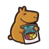 Estilo de Dibujo Animado Juguetón Capibara Insignia de Capibara Exquisito Patrón de Sandía Estanque de Loto Rana Broche de Verano Pequeño Regalo