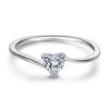 Anillo japonés y coreano pequeño fresco simple de plata esterlina s925 brazo retorcido incrustado circonita en forma de corazón que no se decolora fabricantes de anillos de diamantes en quilates
