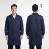 Vestuário de trabalho personalizado com logotipo impresso em jalecos protetores azuis, roupas de trabalho resistentes à sujeira para manuseio em oficina, jalecos protetores azuis de manga longa do fabricante Fang