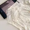 Nova calcinha estilo máscara triângulo sem costura para meninas, cintura média com renda, fina, respirável para o verão, forro de algodão puro antibacteriano, calcinha fofa