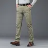 Pantalones Casuales de Alta Elasticidad para Hombre para Primavera y Otoño, Ropa Formal de Negocios, Pantalones Casuales Cómodos y Amigables con la Piel, de Caída Delgada para Hombre