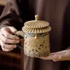 Taza de porcelana azul y blanca con un esmalte color caramelo, un producto cultural y creativo de la Ciudad Prohibida, adecuada para uso en la oficina, té y como regalo de cumpleaños de alta gama