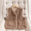 Chaleco Polar para Mujer 2025 Estilo Otoño e Invierno Chaleco Exterior de Felpa de Lana de Cordero Cárdigan Cálido