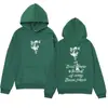 Sudadera con capucha de diseño de marca de moda con estampado de letras y cabeza de lobo es simple y versátil
