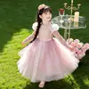 Vestido Lepei Princesa para Meninas Primavera e Outono 2026 Novo Doce Veludo Pom-pom Xale Vestido com Forro de Lã para Festa de Aniversário Infantil