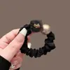 Fofa Elástico de Borracha Alta Quadrado Cachorro Pérola Prendedor de Cabelo Corda de Cabelo Faixa de Cabeça Meninas High-End Elástico de Cabelo Intestino Delgado