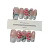 Nai Zi Uñas Portátiles Completamente Hechas a Mano Modelo Nuevo Otoño/Invierno B345 Completamente Pintadas a Mano Esculpidas Estilo Francés Elegantes Pegatinas para Uñas de Comercio Exterior