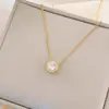 Colar para Mulheres Não Desbota Verão Pequeno e Fofo Temperamento Colar de Aço Titânio Versátil Joia de Alto Padrão Corrente Simples para Clavícula