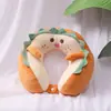 Almohada de Dibujos Animados de Tiburón en Forma de U, Almohada Portátil de Viaje para el Cuello, Almohada para siestas de Estudiantes, Almohada de Avión, Lindo Regalo de Cumpleaños