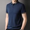 Camiseta Masculina de Lapela para o Verão da Juventude 2026, Moda Estilo Hong Kong Manga Curta Respirável Antirrugas Bloqueio de Cor Roupa de Verão Novo Estilo