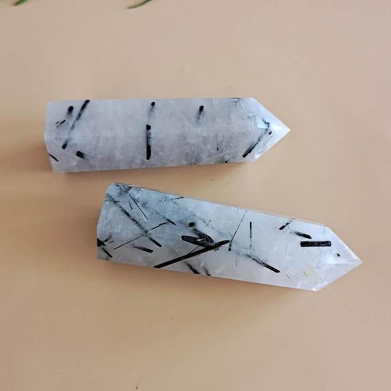 Black tourmaline crystal wand