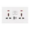 Tipo 86 Estándar Europeo Estándar Británico Enchufe Británico de 13A Piel Blanca Tipo 146 Panel de Enchufe de Interruptor para Cocina Exclusivamente para Exportación