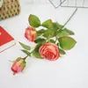 Decoração Dia dos Namorados Flor Artificial Rosa de 3 Cabeças Buquê de Caule Longo Arranjo de Flores para Casa Decoração de Casamento Ornamentos de Flores Artificiais para Hotel