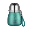 Copo de água de luxo com revestimento de titânio, design mini de dupla bebida, frescor duradouro, antibacteriano, portátil, alto valor estético e uma garrafa térmica de viagem elegante