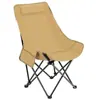 Silla plegable para exteriores respaldo alto silla de luna para camping cojín respaldo de algodón almohada silla cómoda silla de luna
