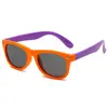 S8002 Óculos de Sol de Silicone Infantis Óculos de Sol de Unha de Arroz de Silicone Óculos de Sol com Combinação de Cores Polarizados para Meninos e Meninas