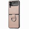 Adecuado para Samsung Z Flip8, Funda de Teléfono con Patrón de Lichi, Estilo Anillo Plegable, Mismo Modelo que Oppo/Moto, Cubierta Protectora Anticaída