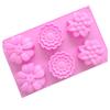 Punto Azul 6 incluso 3 grupos de molde de silicona para pastel de luna con forma de flor para hornear DIY molde para jabón hecho a mano molde de rosa