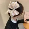 Pinza para el Cabello con Lazo de Tela Estilo Coreano, Pinza de Tiburón Exquisita y Elegante para la Parte Posterior de la Cabeza, Accesorio para el Cabello de Lujo Ligero