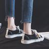 Tênis de Lona para Estudantes Femininas Estilo Coreano Novos 2020 Primavera e Verão Tênis de Tecido Preto Cano Baixo Versátil Tênis de Skate Branco Sapatos Brancos Moda