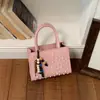Bolso de Mano de Moda Estilo Europeo y Americano con Remaches, Bolso de Hombro Estilo Punk para Viajes de Chicas Populares, Bolso Cruzado Texturizado de Alta Calidad para Mujer