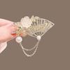 Horquilla Metálica de Flor Antigua Elegante Pinza para el Cabello Pinza Lateral para Mujer Pinza de Pato de Nicho Nuevo Estilo Pinza para Flequillo Adorno de Cabeza Hanfu